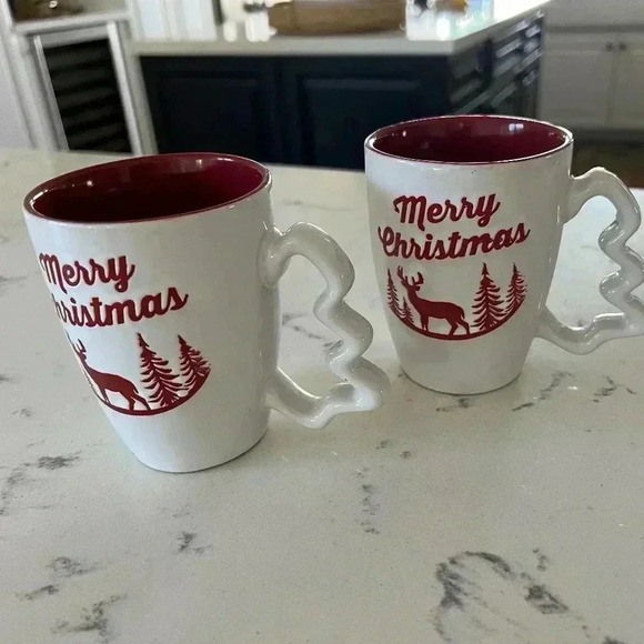 Merry Christmas Reindeer Coffee Mugs 2 - Picture 1 of 9